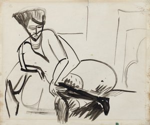 Vrouw op de bank door Ernst Ludwig Kirchner